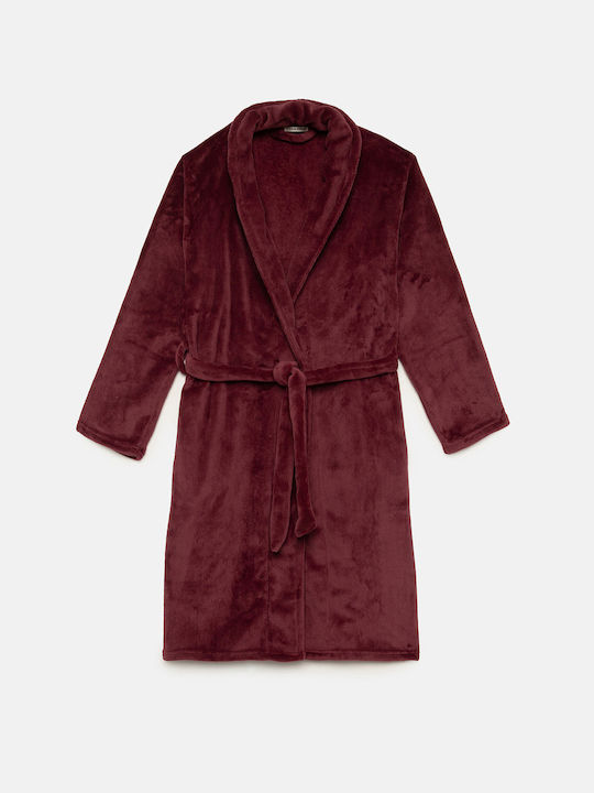 Minerva Winter Women's Fleece Robe Bordeaux