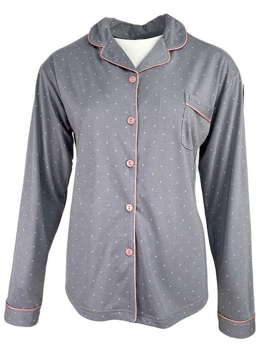 Sorrisino Winter Women's Pyjama Set Cotton Gray