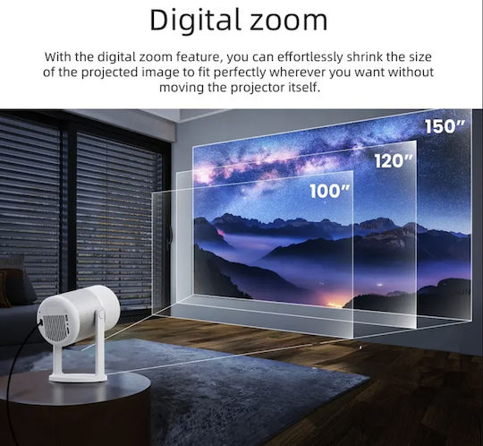 Powertech Projector LCD Full HD Λάμπας LED με Wi-Fi και Ενσωματωμένα Ηχεία PT-1305