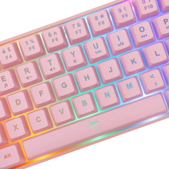 White Shark Ronin Gaming Keyboard 60% with RGB lighting (English US) Pink