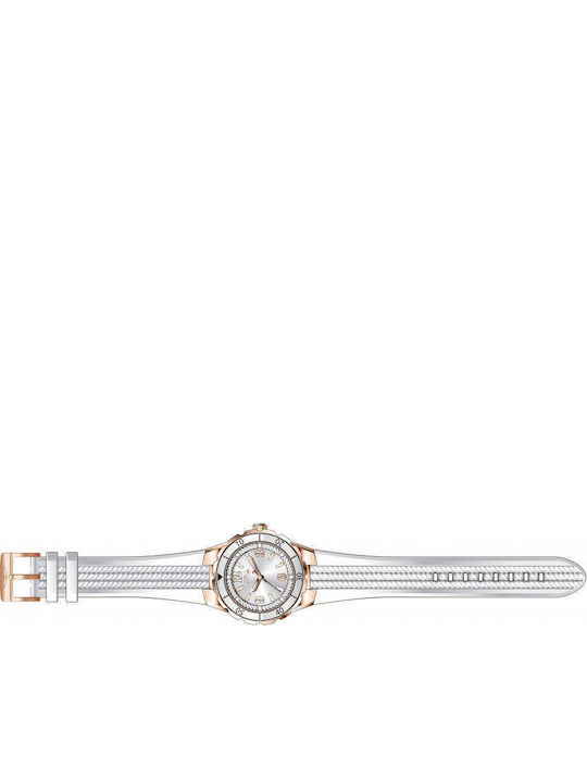 Invicta Angel Womens Watch 38mm Battery with White Rubber Strap
