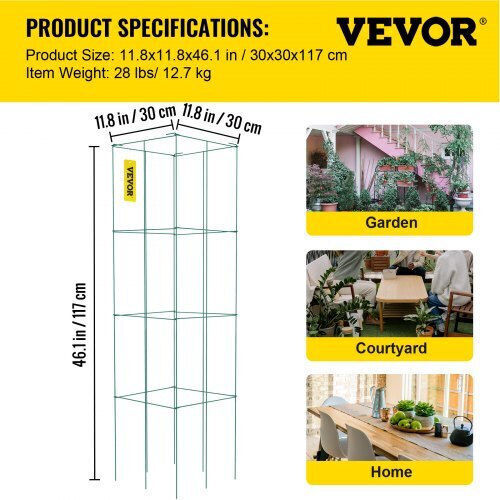 Vevor Tomato Cages 10pcs Green Plant Support Towers 46.1" Fxkzdfqzz12468sd0v0