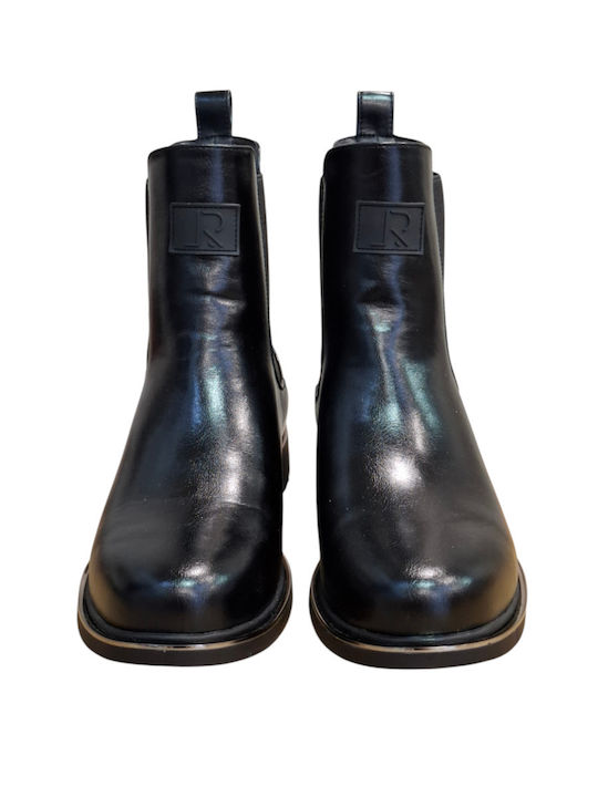 Leder Stiefeletten Damen Schwarz