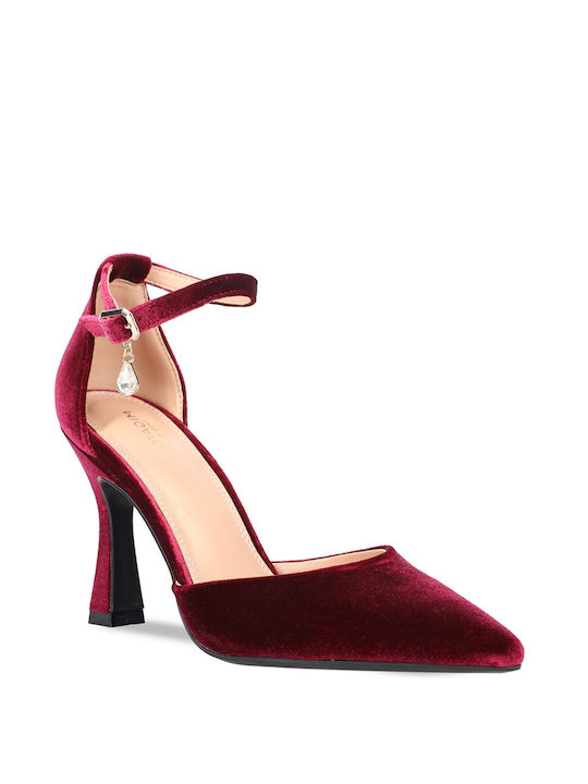 Migato Burgundy Heels with Strap