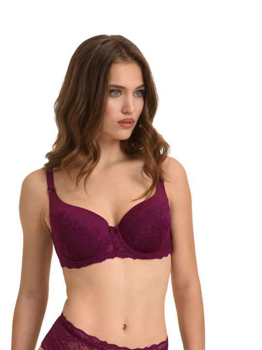 Miss Rosy Bra with Light Padding Underwire Bordeaux