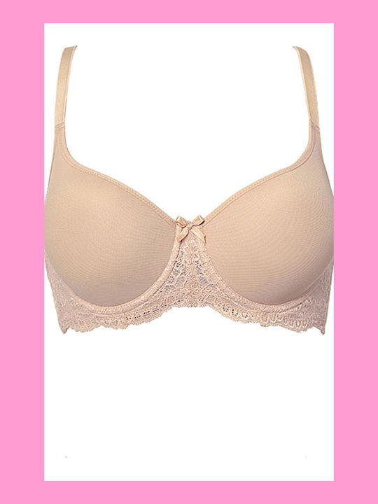 Miss Rosy Minimizer Minimizer Bra without Padding Underwire Beige