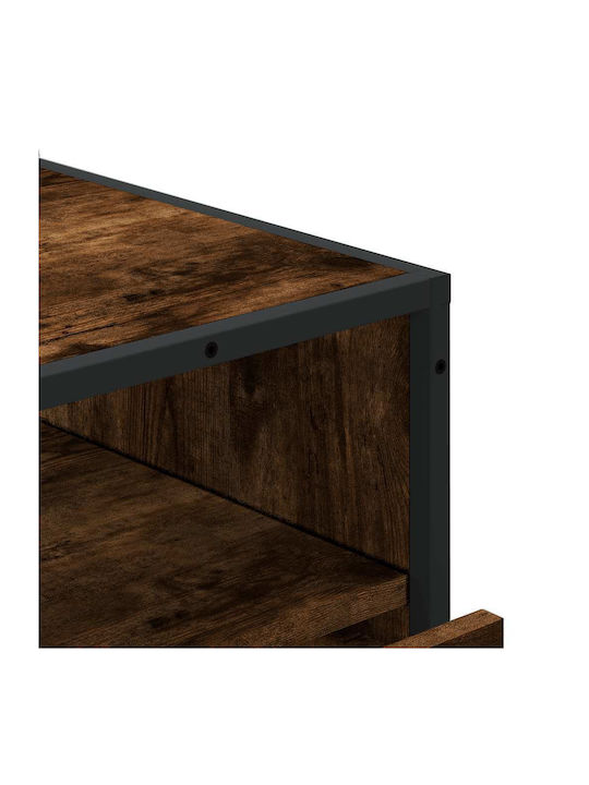 Wooden & Metallic Chest of Drawers Smoked Oak 70x41x70cm