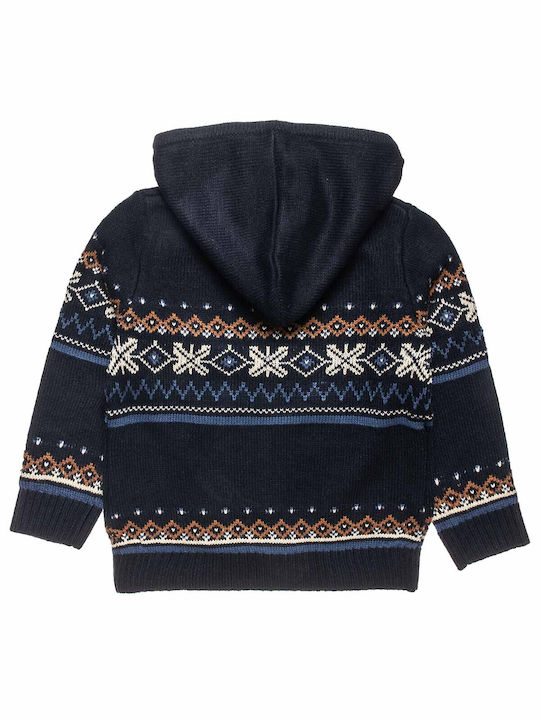 Alouette Kids Cardigan Knitted with Hood Navy Blue