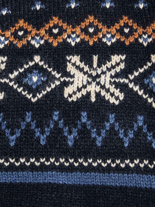 Kids Cardigan Knitted with Hood Navy Blue