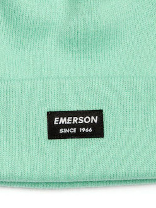 Emerson Beanie Unisex Beanie Knitted in Turquoise color