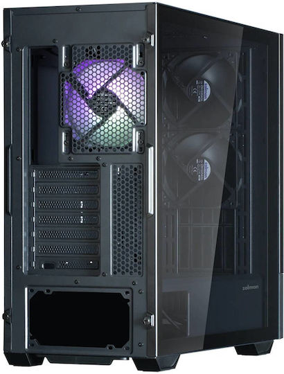 Zalman Z10 DS Gaming Midi-Turm Computergehäuse mit Seitenfenster Schwarz