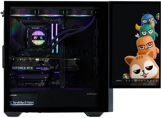 Zalman Z10 DS Gaming Midi-Turm Computergehäuse mit Seitenfenster Schwarz