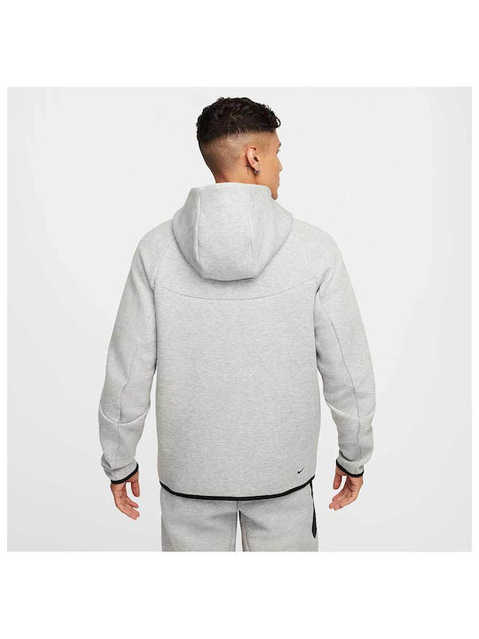 Nike Men's Fleece Hooded Cardigan with Zipper Grey