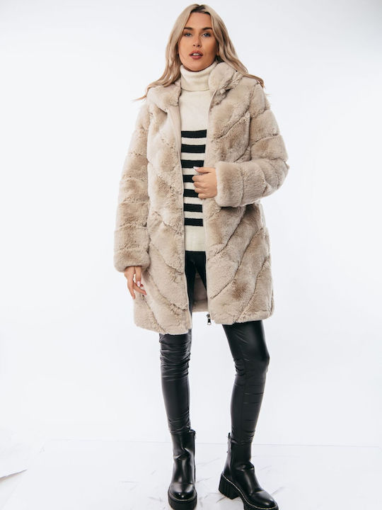 Women's Short Fur Beige