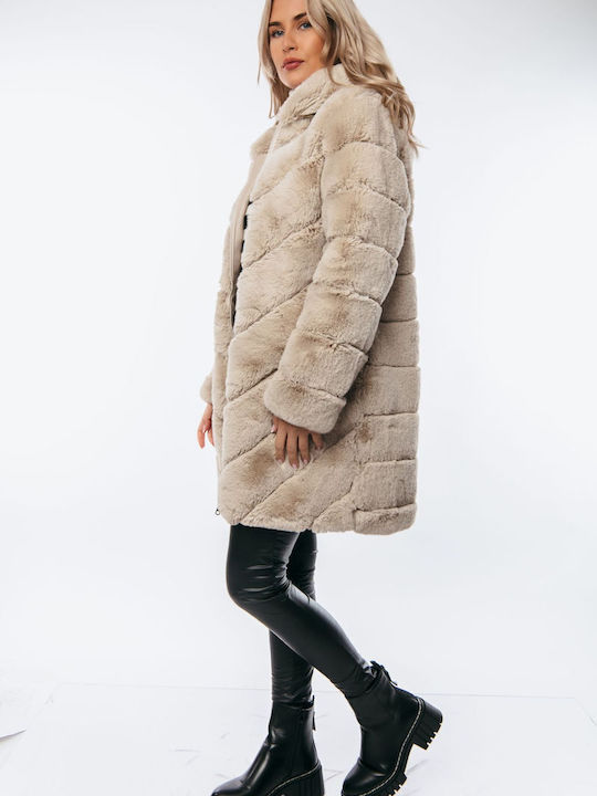 Women's Short Fur Beige