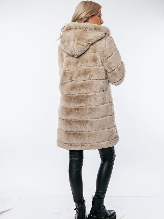 Women's Short Fur Beige