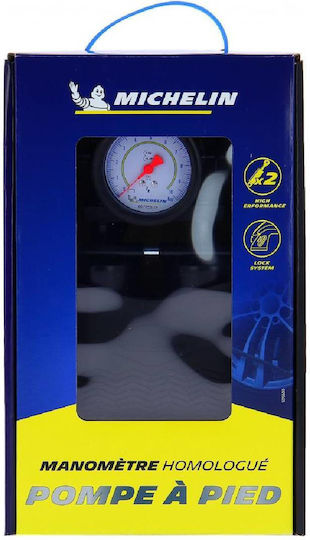 Michelin Floor Foot Pump Dual Piston Approved Pressure Gauge 7 Bars 009505