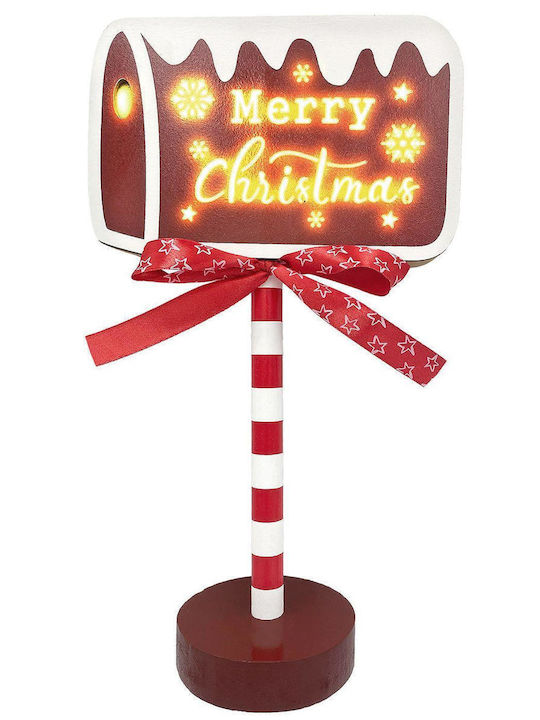 XMASfest Illuminated Christmas Wooden Figure Sign Height 28.5cm