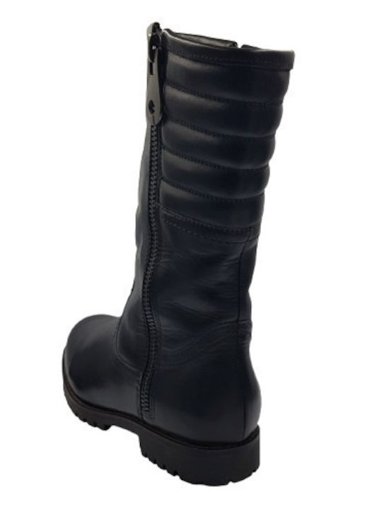 Leder Damenstiefel Schwarz
