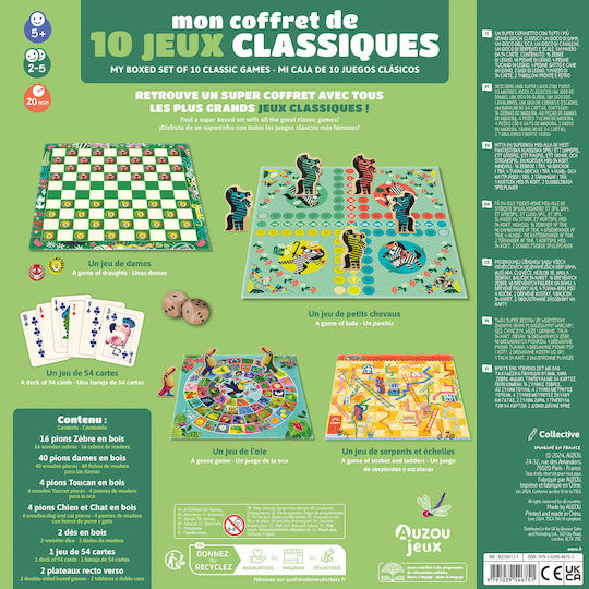 Επιτραπέζιο Παιχνίδι My Boxed Set of 10 Classic Games για 2-5 Παίκτες 5+ Ετών (FR) Auzou