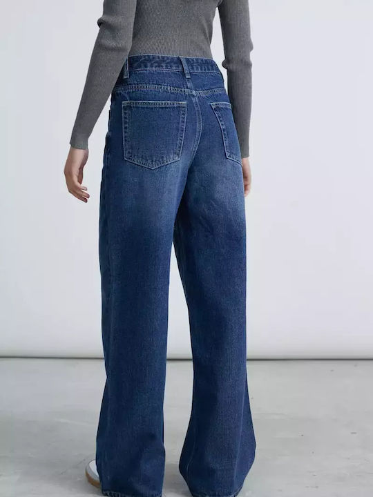 Women's Jean Trousers in Baggy Line Blue