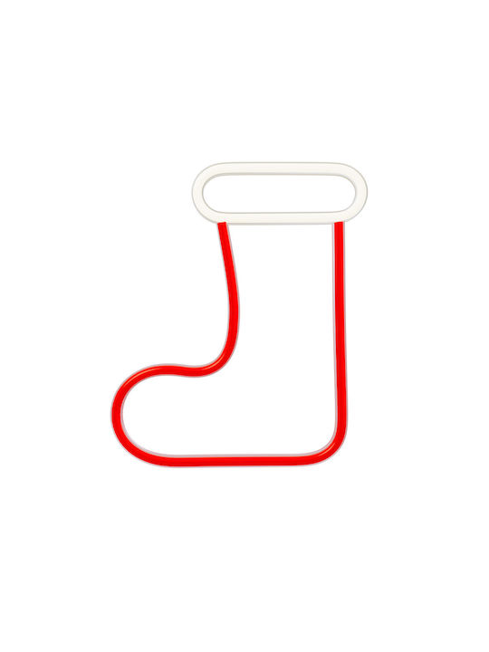 Neon Kactus Illuminated Christmas Plastic Figure Boot White Height 24cm 3pcs
