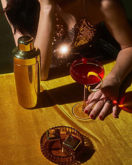 Σετ Παγάκια Ανοξείδωτο Ατσάλι Χρυσό Jupiter Coctail Chillers Gold Hhc113