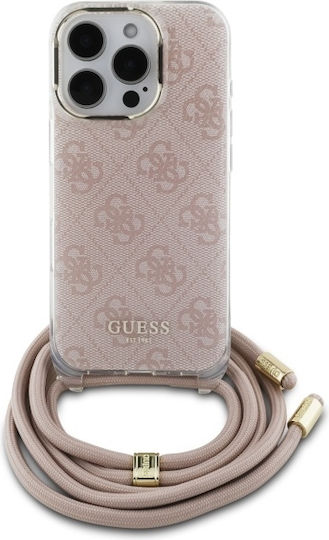 Guess Umschlag Rückseite Kunststoff mit Band Rosa (iPhone 17 Pro Max / iPhone 17 Pro / iPhone 16 Pro Max)