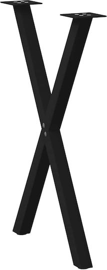 Dining Table Legs X Shape 2 Pieces Black 60x72-73 Cm Steel Black 4012912