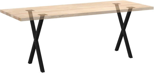 Dining Table Legs X Shape 2 Pieces Black 60x72-73 Cm Steel Black 4012912