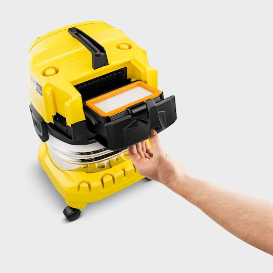 Karcher WD 4-18 S Dual V-20/22 Rechargeable Vacuum Wet / Dry Without Charger and Battery with Stainless Bin 20lt