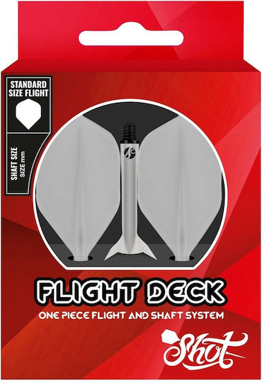 Shot Flight Deck One Piece Red Short No.2 Пера за дартс, Φτερά για Βελάκια Дартс