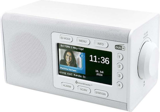 Soundmaster DAB900WE Tabletop Radio Rechargeable DAB+ with Bluetooth White