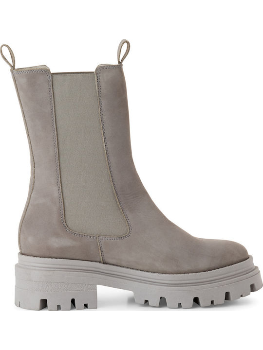 Leder Stiefeletten Damen Gray