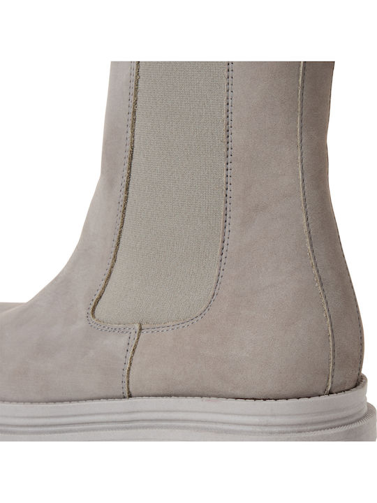 Leder Stiefeletten Damen Gray