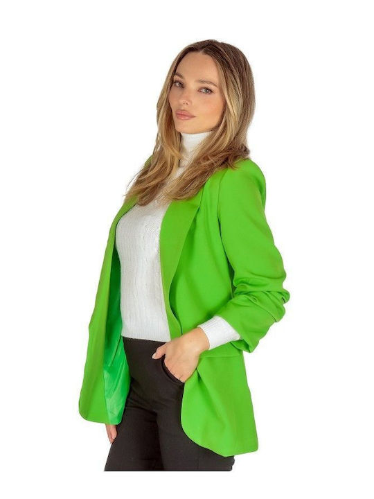 Light Green Blazer with Shoulder Pads