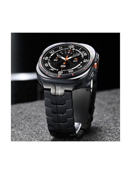 Techsuit Armband Rostfreier Stahl Schwarz (Samsung Galaxy Watch Ultra, Samsung)