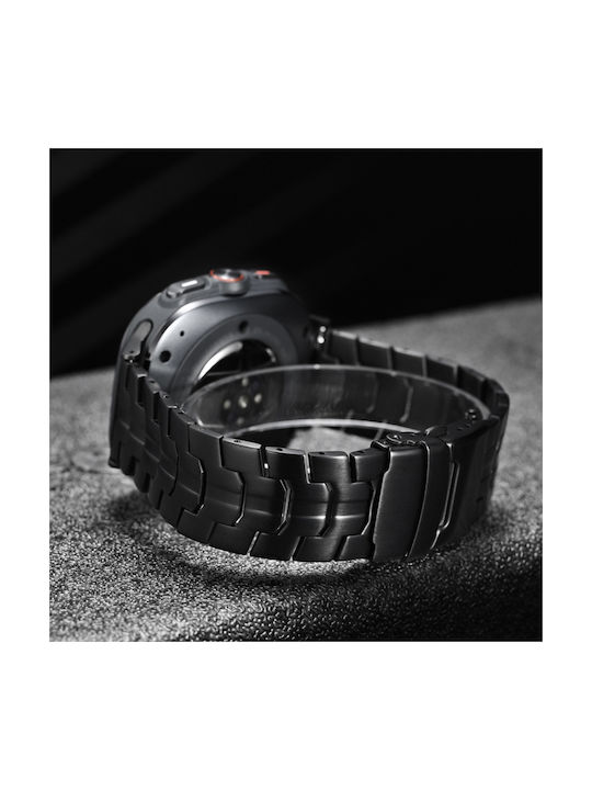 Techsuit Armband Rostfreier Stahl Schwarz (Samsung Galaxy Watch Ultra, Samsung)