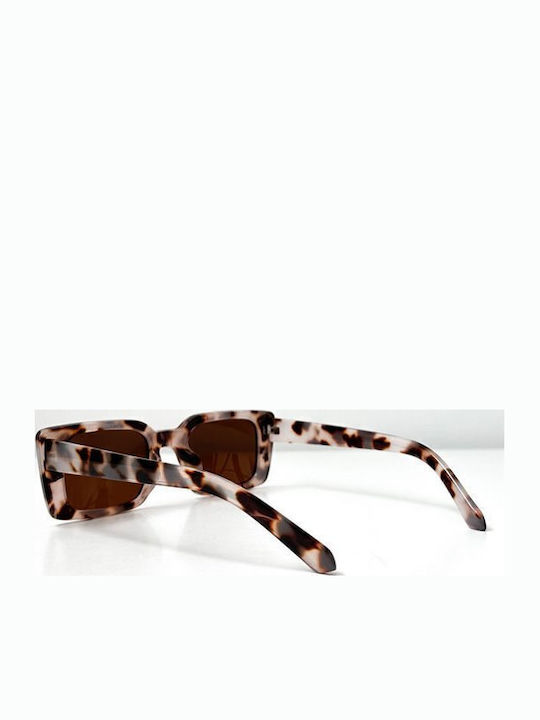 Looks Style Eyewear Unisex Γυαλιά Ηλίου με Καφέ Κοκκάλινο Σκελετό και Καφέ Φακό 74aep-02176