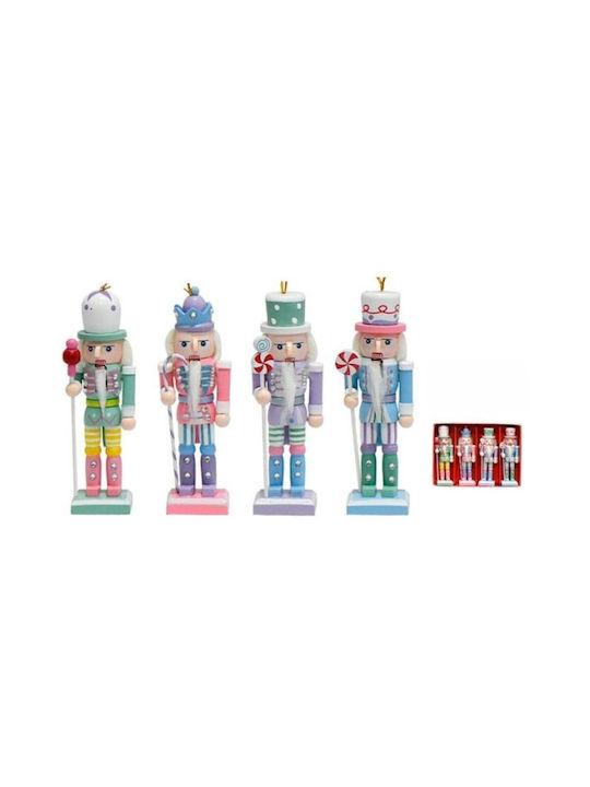 Hängender Nussknacker Ornament Hölzern Set 4Stück