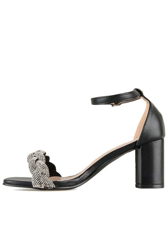 Silia D Women's Sandals with Strass Black