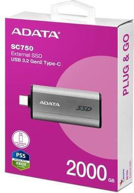Adata 2.0TB USB 2.0 SSD Stick με σύνδεση USB-C Μαύρο