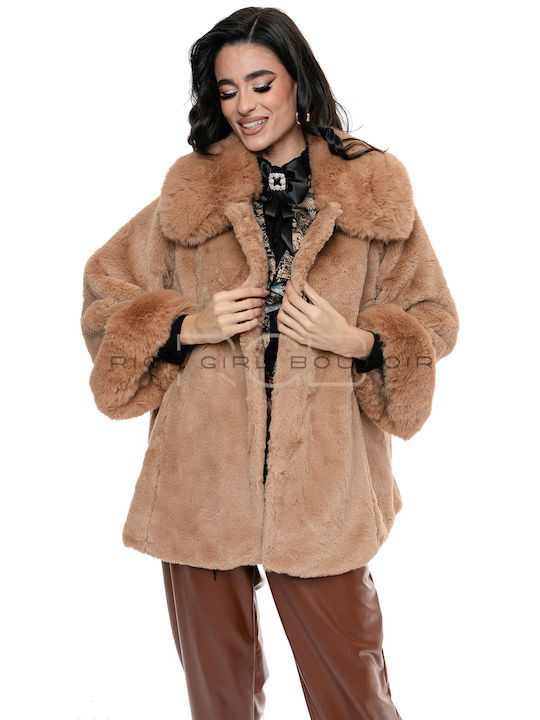 Women's Short Fur Camel