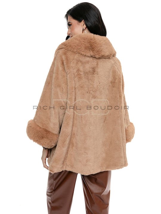 Women's Short Fur Camel