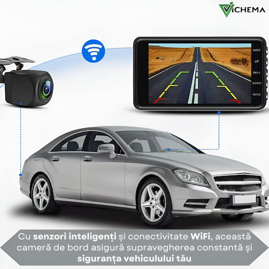 Set Camera DVR Auto 1080P cu Ecran 4" pentru Bord & Camera de Marsarier
