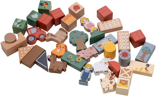 FreeOn Blocks Farm Animals Wooden for 1+ Year 36pcs