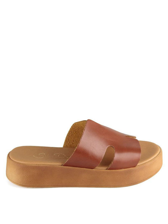 Camel Leather Handmade Flatform Sandal