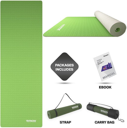RDX Covor de exerciții fizice Yoga Verde