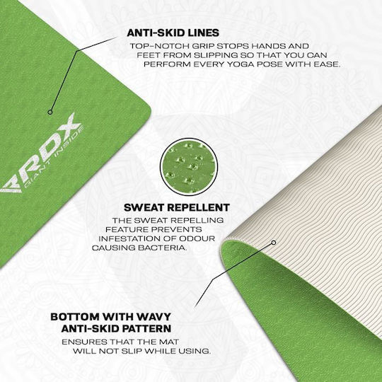 RDX Covor de exerciții fizice Yoga Verde