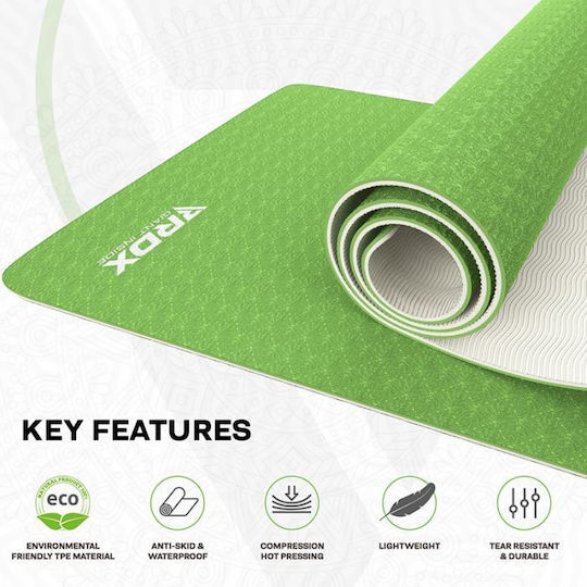 RDX Covor de exerciții fizice Yoga Verde